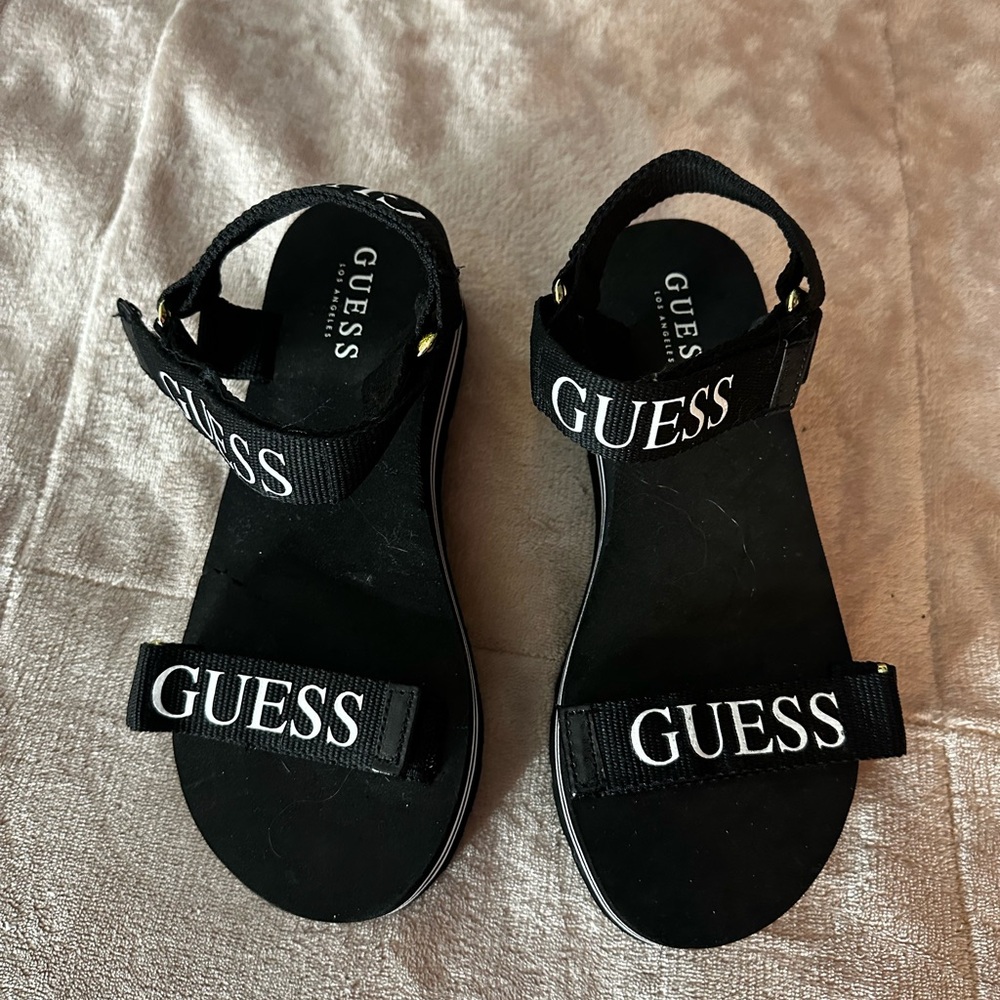 Guess Black Strap Sandals